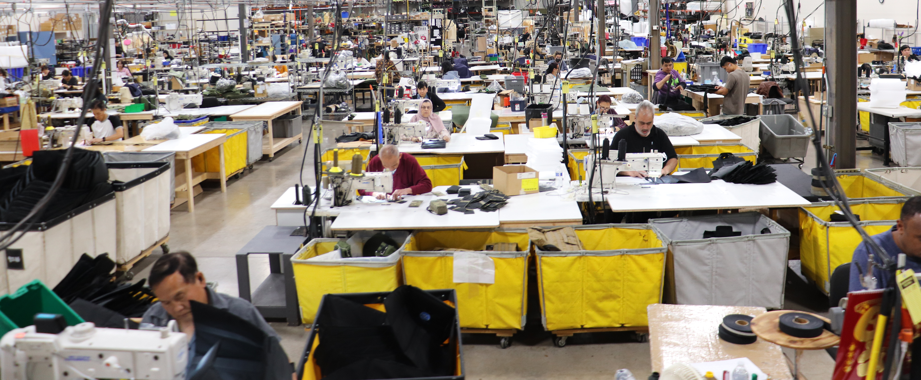 Factory Sewing Floor Arial Shot